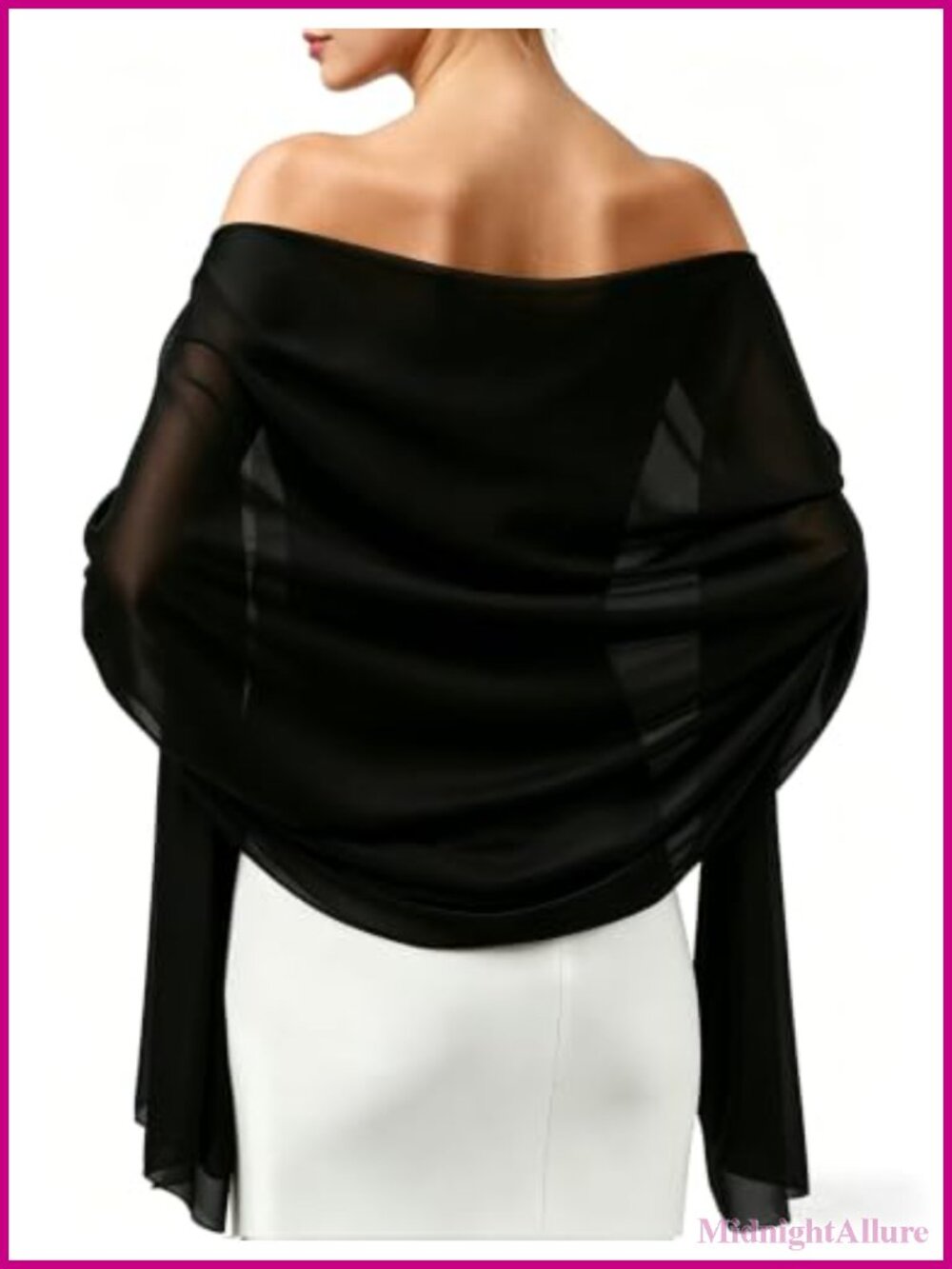 Sheer Chiffon Shawl Wrap Evening Dress Scarf Long Sheer